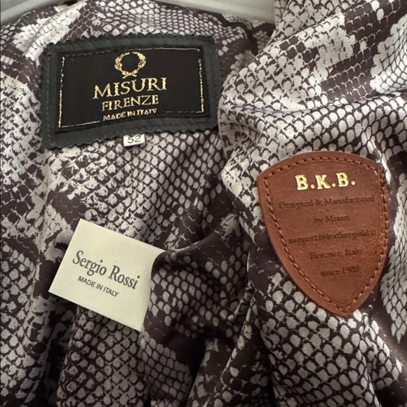 Misuri Firenze Soft Italian Grey Leather Jacket Vintage  Size 52 - Picture 12 of 12